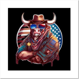 Patriot bull cow Posters and Art